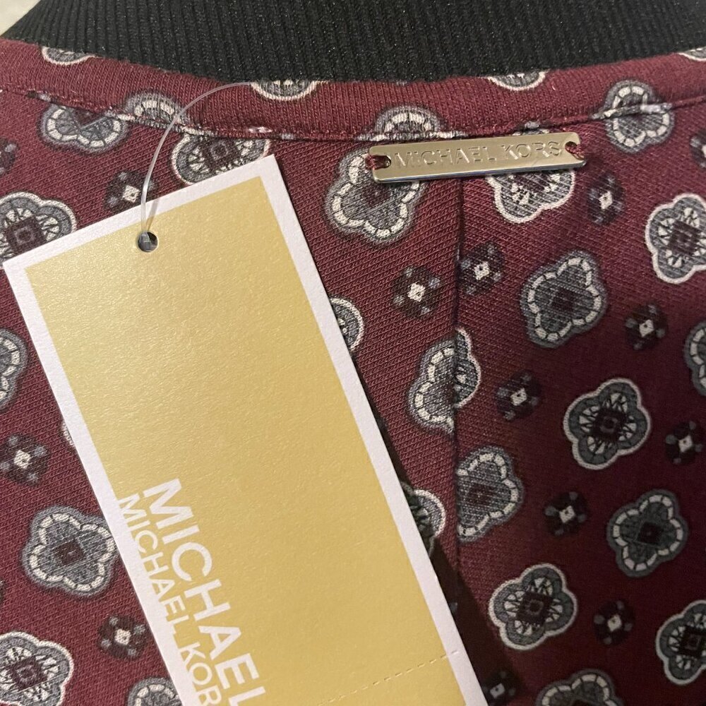 NWT Michael Kors Loose Fit Shirt Long Sleeve Medallion Print Shirt Sz M - Picture 4 of 5